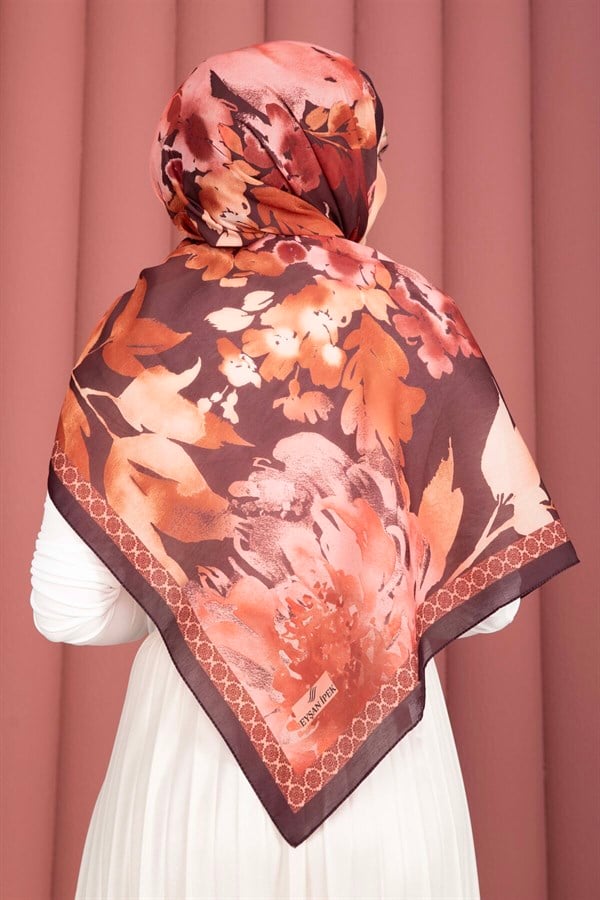 Romance Floral Pattern Scarf Series Burgundy