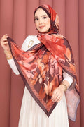 Romance Floral Pattern Scarf Series Burgundy
