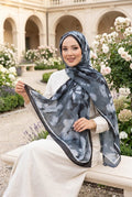 Rosa Floral Pattern Scarf Series Black