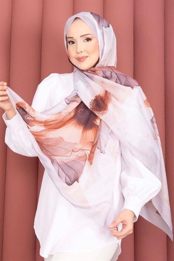 Rose Pattern Scarf Series Beige