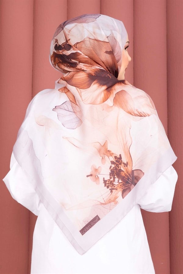 Rose Pattern Scarf Series Beige