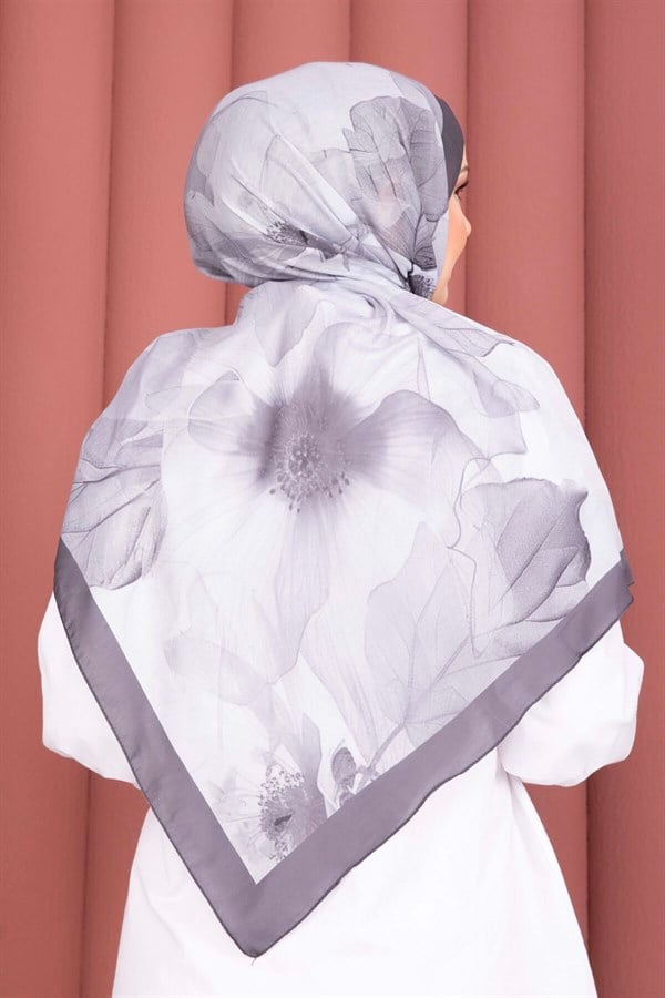 Rose Pattern Scarf Series Grey