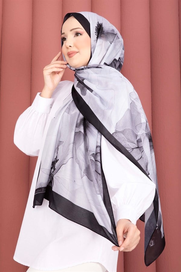 Rose Pattern Scarf Series Black