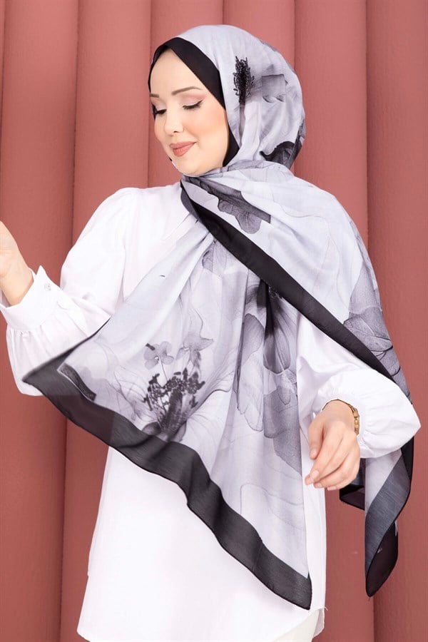 Rose Pattern Scarf Series Black