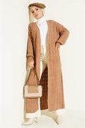 Hair Knit Long Knitwear Cardigan Latte