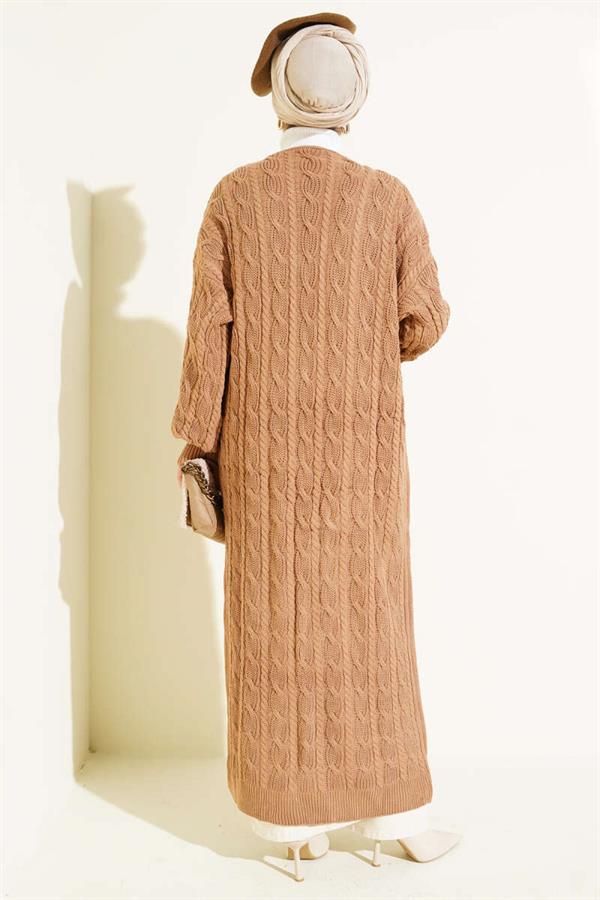 Hair Knit Long Knitwear Cardigan Latte