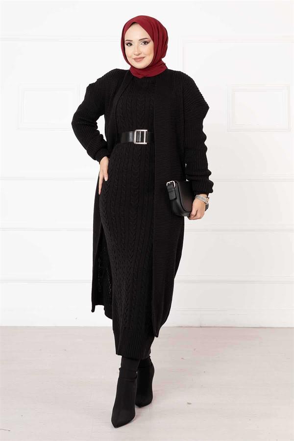 Braided Double Suit Black