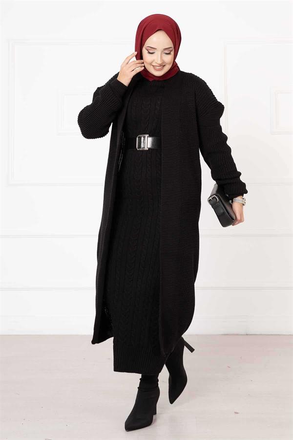 Braided Double Suit Black