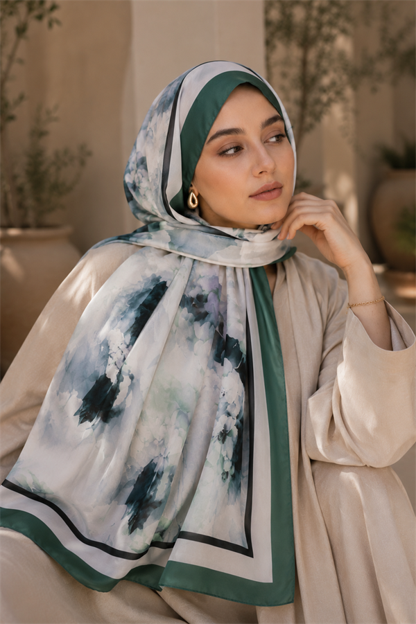 Benetton Sapphire Flower Pattern Scarf Series