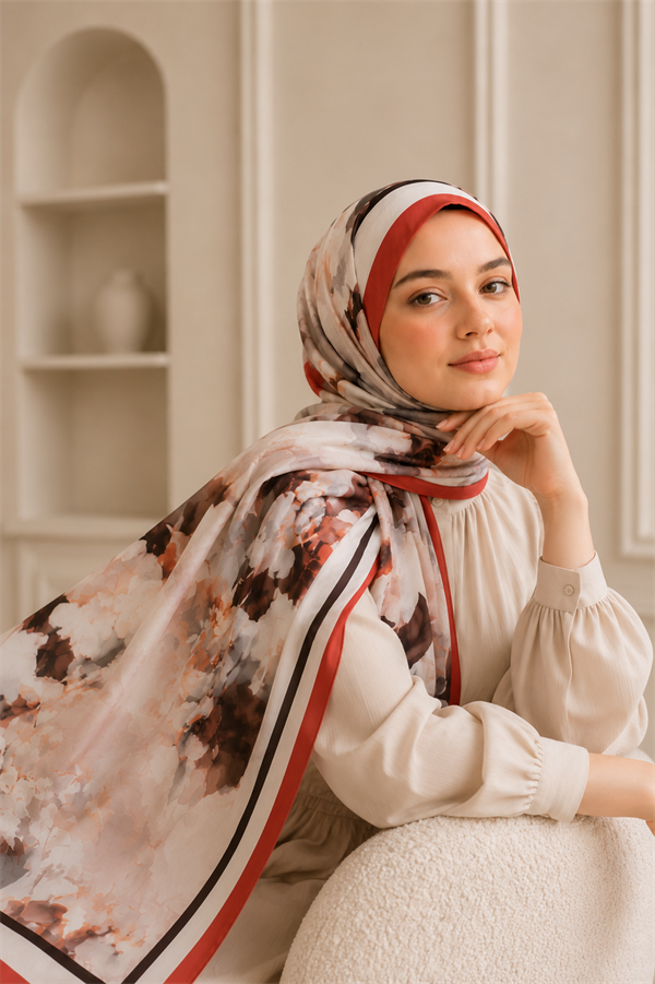 Sapphire Flower Pattern Scarf Series, Rose Pink