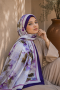 Sapphire Flower Pattern Scarf Series, Plum