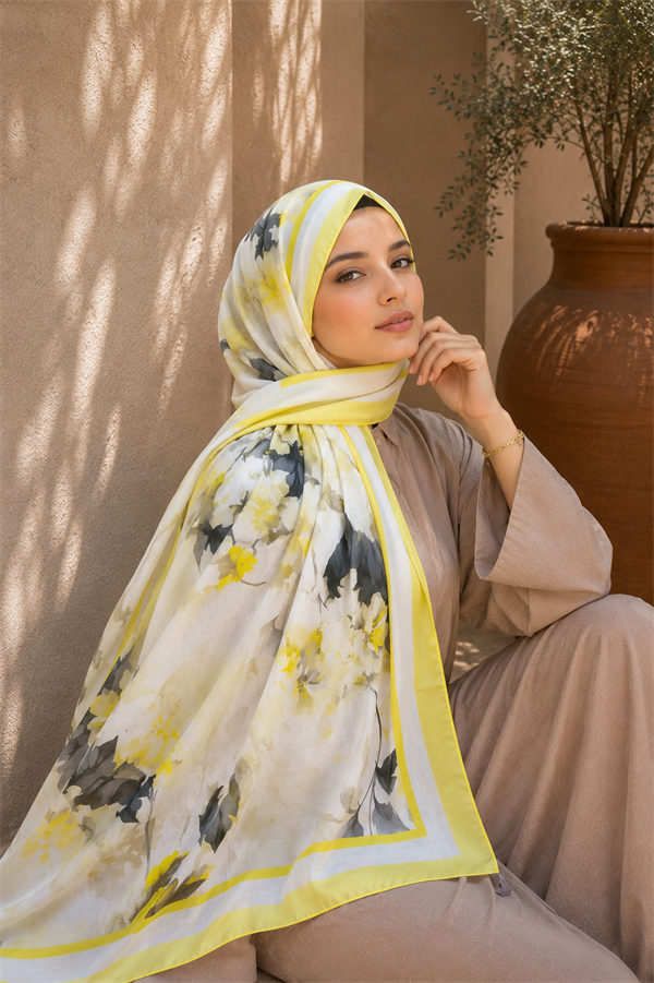 Sapphire Flower Pattern Scarf Series Yellow