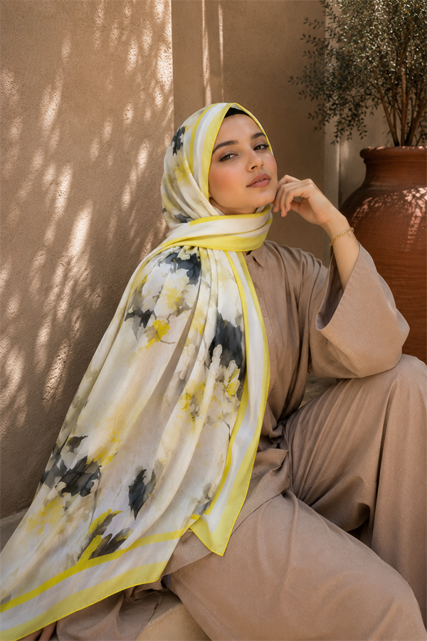 Sapphire Flower Pattern Scarf Series Yellow