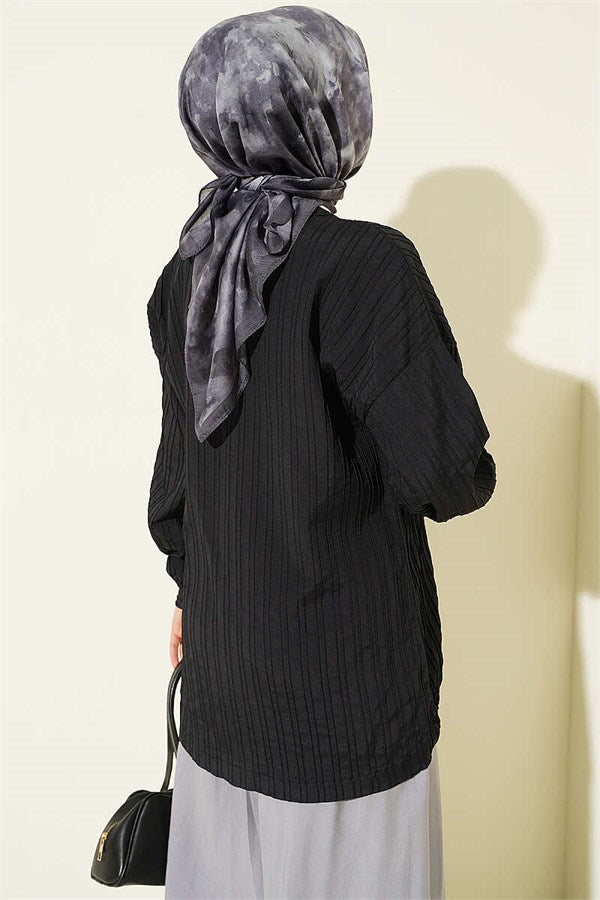 Fake Pocket Flap Shirt Black