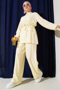 Fake Pocket Waist Tunnel 2 Piece Set Yellow
