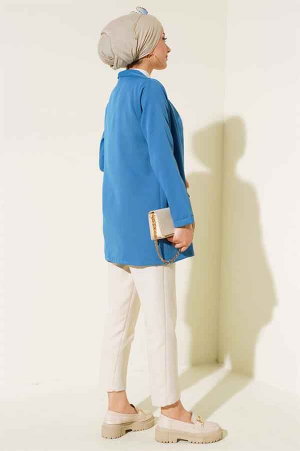 Shawl Collar Basic Jacket Indigo