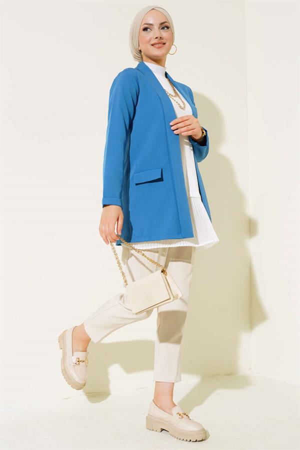 Shawl Collar Basic Jacket Indigo
