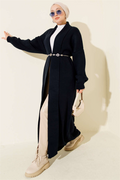 Shawl Collar Basic Long Knit Cardigan Navy Blue