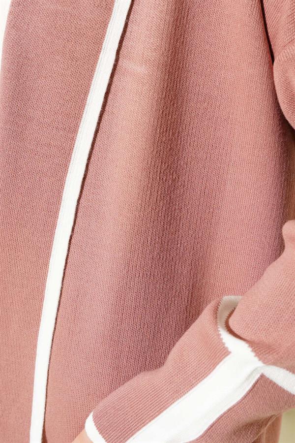 Shawl Collar Pocket Knitted Cardigan Powder