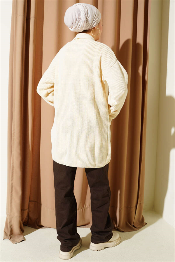 Shawl Collar Rice Stitch Cardigan Stone