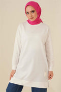 Casual Embroidered Tunic White