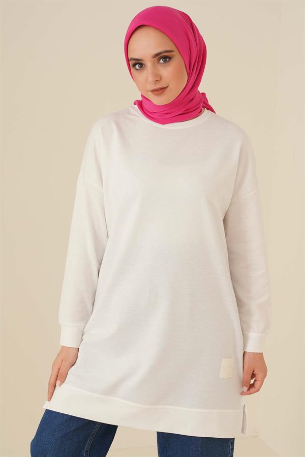 Casual Embroidered Tunic White