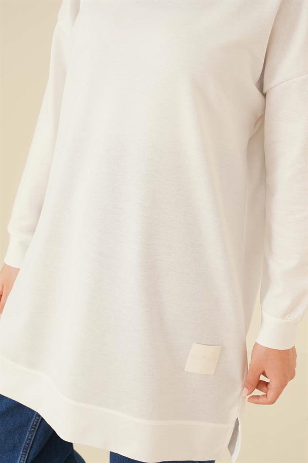 Casual Embroidered Tunic White