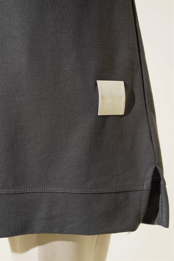 Casual Embroidered Tunic Smoke