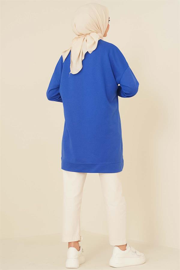 Casual Embroidered Tunic Saxe
