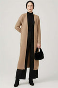 Casual Ribbed Long Cardigan Latte