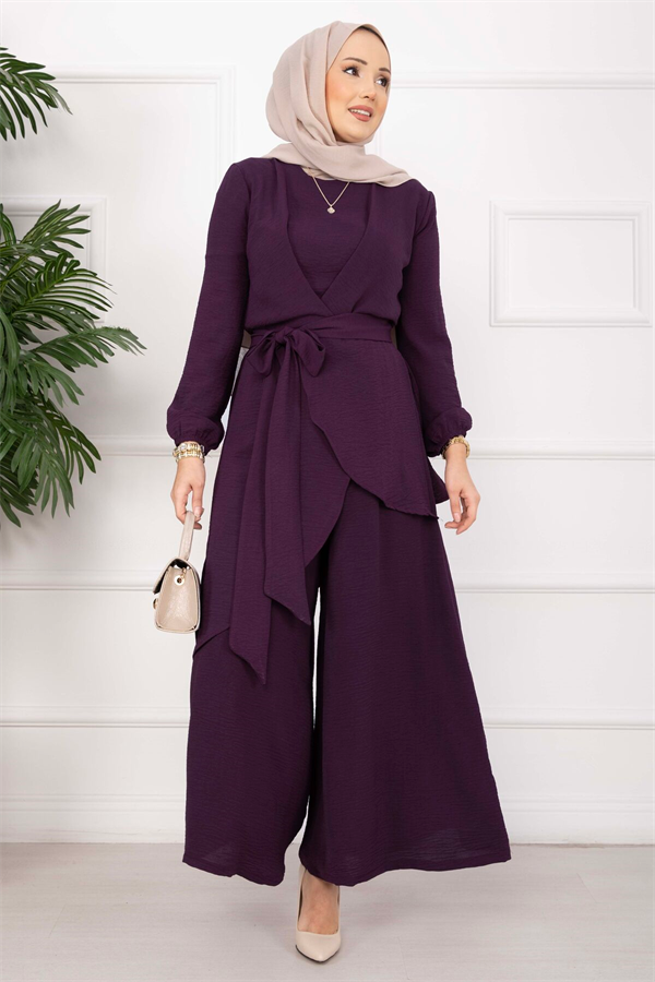 Loose Fit Aerobin Hijab 2 Piece Set in Purple