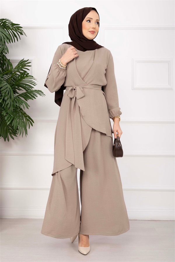 Loose Fit Aerobin Hijab 2 Piece Set Dark Mink