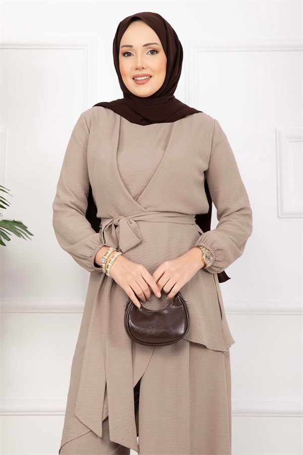 Loose Fit Aerobin Hijab 2 Piece Set Dark Mink