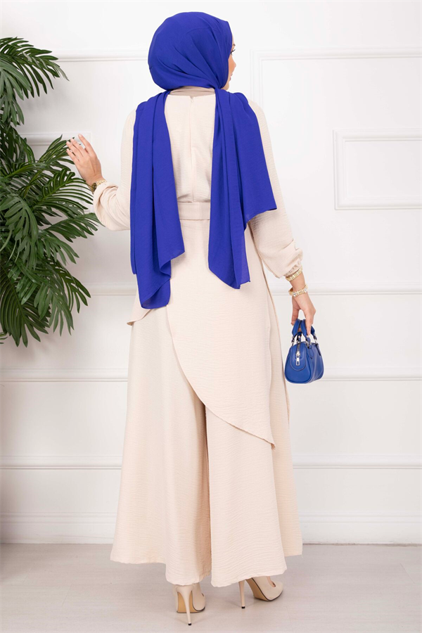 Loose Fit Aerobin Hijab 2 Piece Set Cream