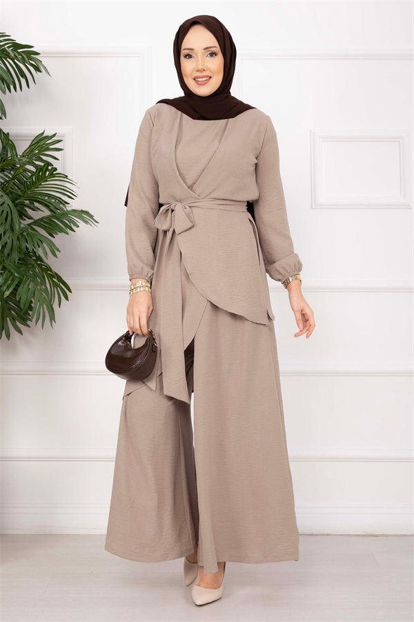 Loose Fit Aerobin Hijab 2 Piece Set Dark Mink