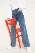 Casual Cut Leg Trousers Medium Blue Snow