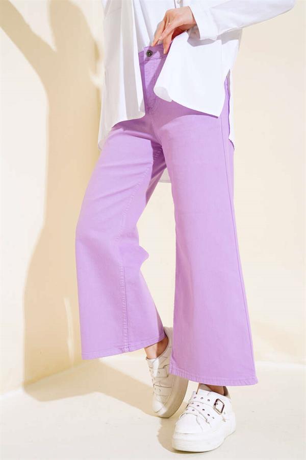 Casual Short Straight Trousers Lilac