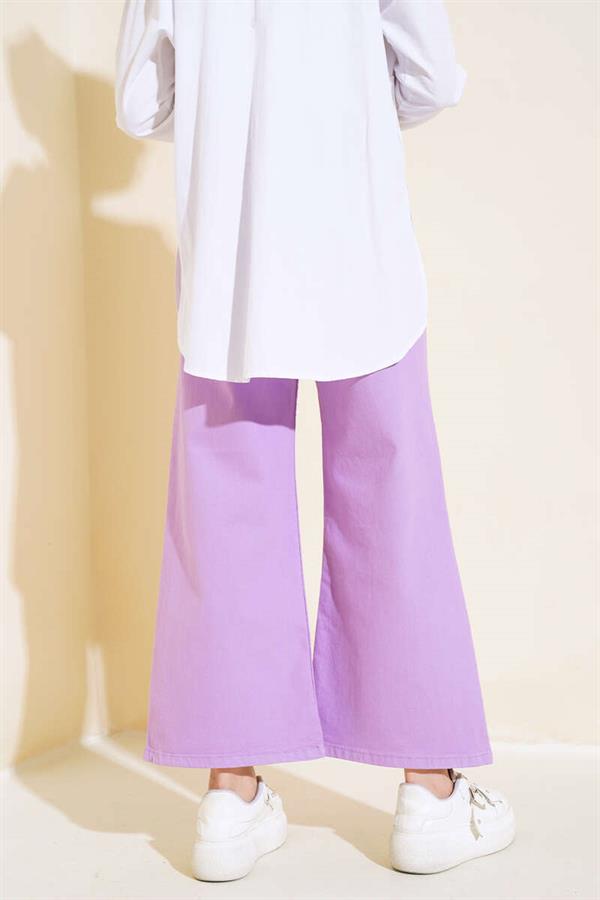 Casual Short Straight Trousers Lilac