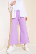  Casual Short Straight Trousers Lilac