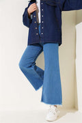 Casual Short Tassel Trousers Medium Blue