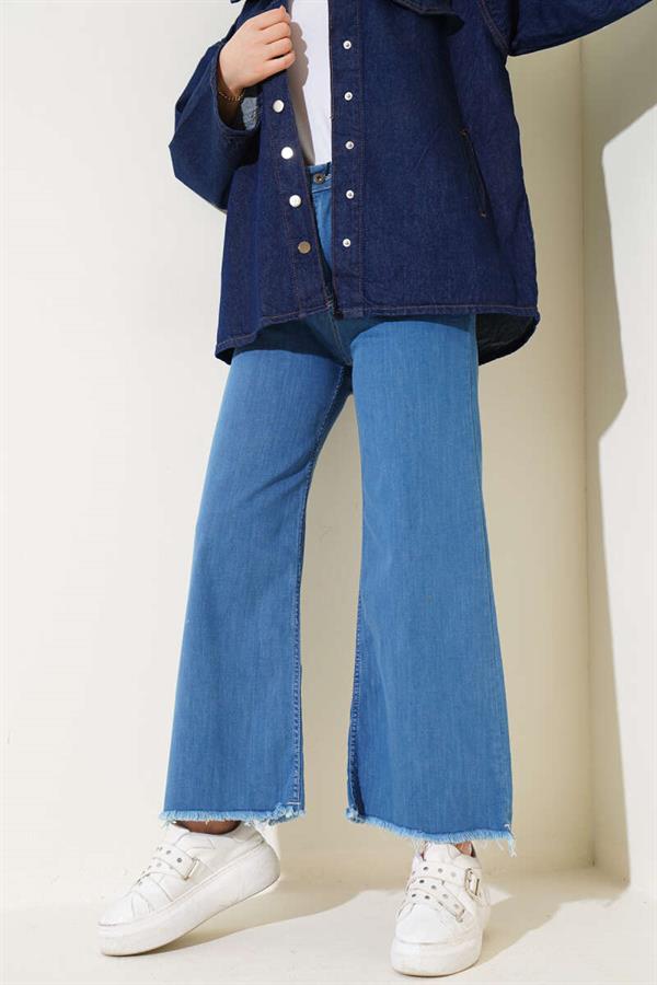 Casual Short Tassel Trousers Medium Blue