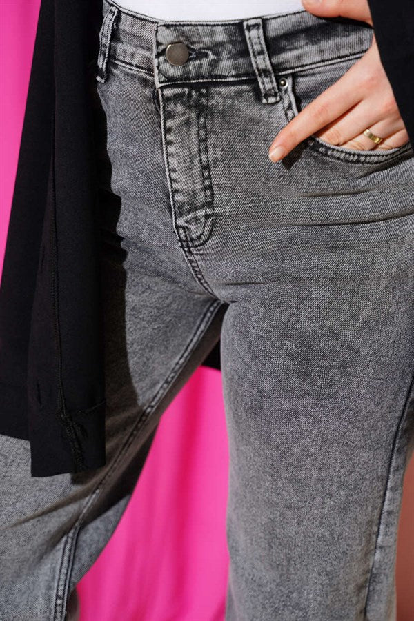 Loose-fitting Lycra Denim Jeans, Grey