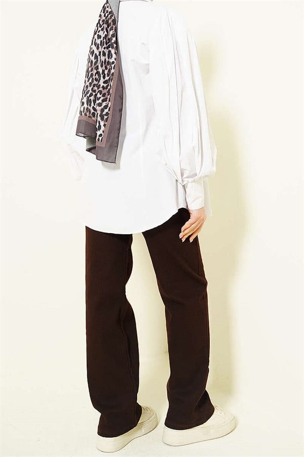 Loose-fitting Lycra Denim Jeans, Brown