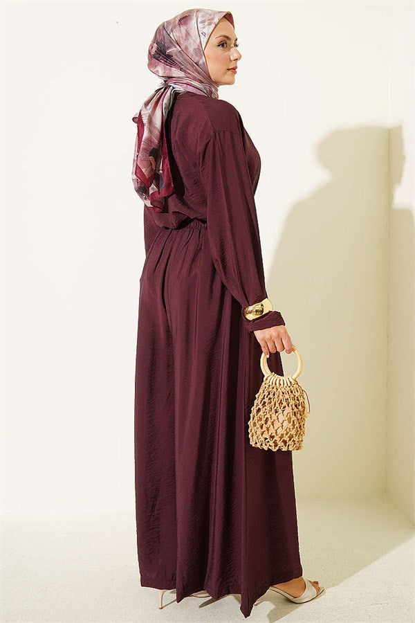2 Piece Set with Loose-Fitting Trousers, Burgundy