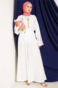 Loose-fitting trousers 2 Piece Set in ecru.