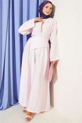 Loose-fitting trousers 2 Piece Set in pink.