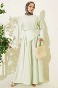 Loose-fitting trousers 2 Piece Set in aqua green.
