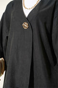 Casual One-Button 2 Piece Set, Black