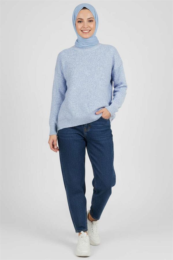 Loose Soft Knitwear Sweater Blue