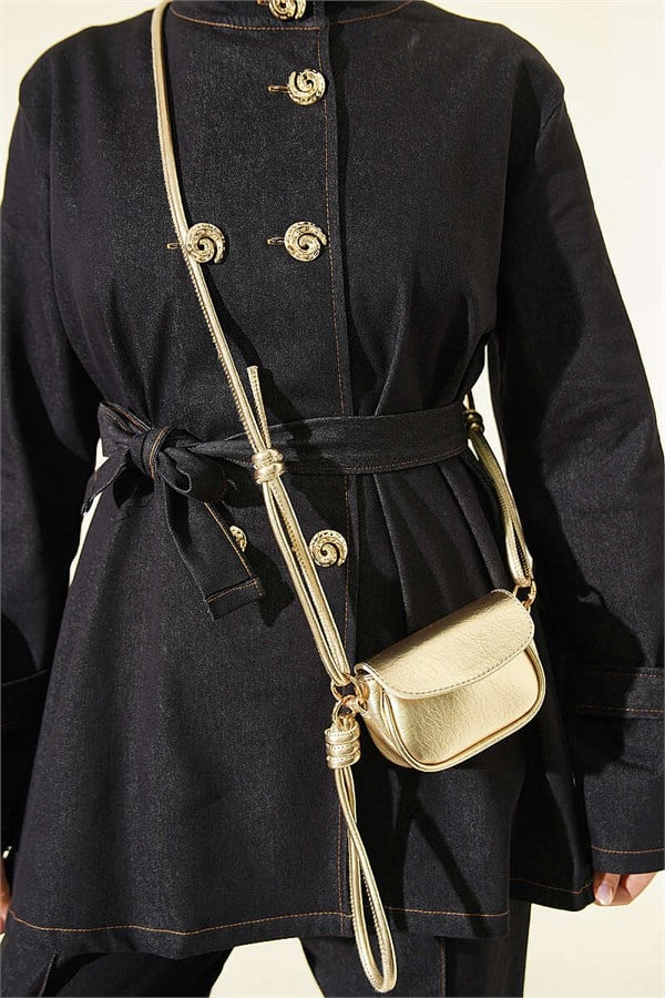 Navy Blue Denim 2 Piece Set with Snail Buttons